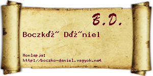 Boczkó Dániel névjegykártya